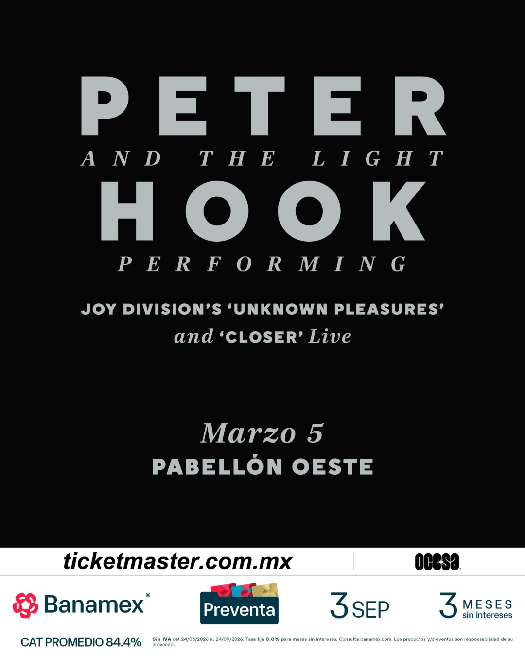 Peter Hook and The Light en México 2027