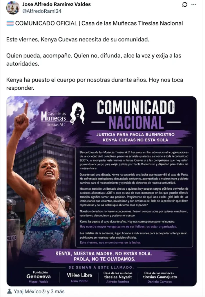 Justicia para Paola Buenrostro: Protesta en la Fiscalía de CDMX por malgenerización en el caso