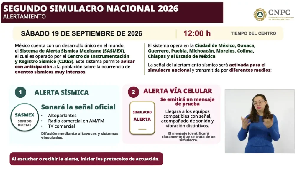 Segundo Simulacro Nacional 2026: ¿Cuándo y a qué hora será?