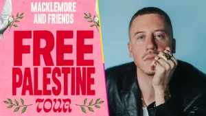 Imagen del cartel del Free Palestine Tour de Macklemore