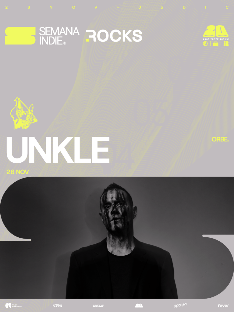 Flyer de la presentación de UNKLE en México, 2026
