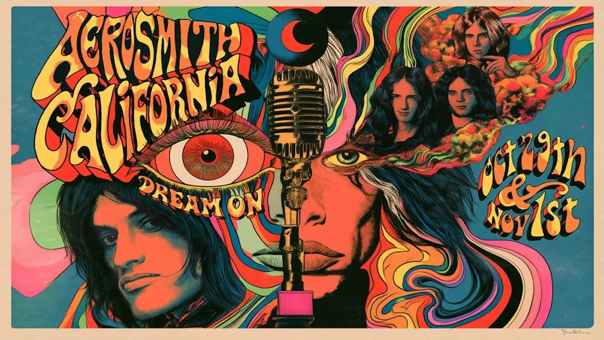 Flyer de los shows con los que Aerosmith está de regreso