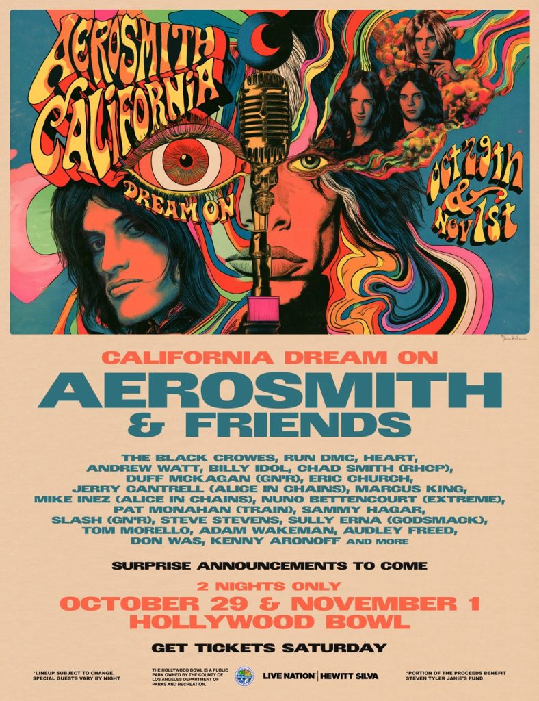 Flyer de los shows con los que Aerosmith está de regreso