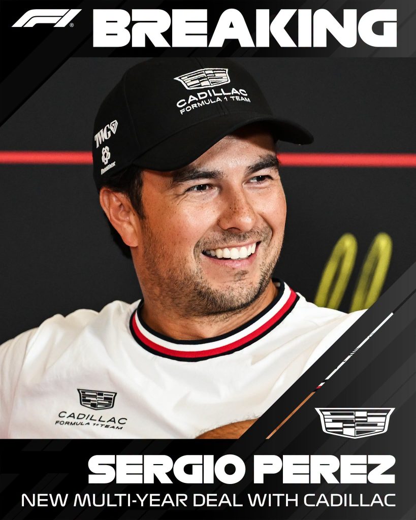 Checo renueva contrato con Cadillac