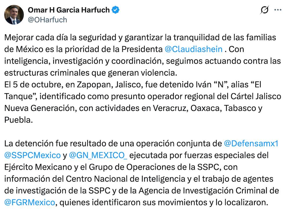 Detienen al Tanque, presunto operador regional del CJNG y huachicol