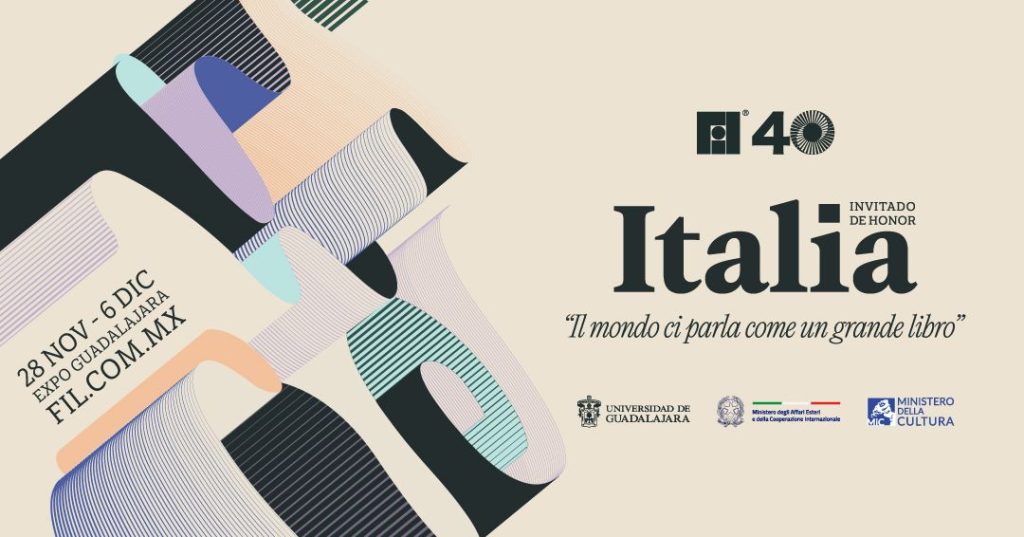 Cartel oficial de Italia como país invitado de honor en la FIL Guadalajara 2026.