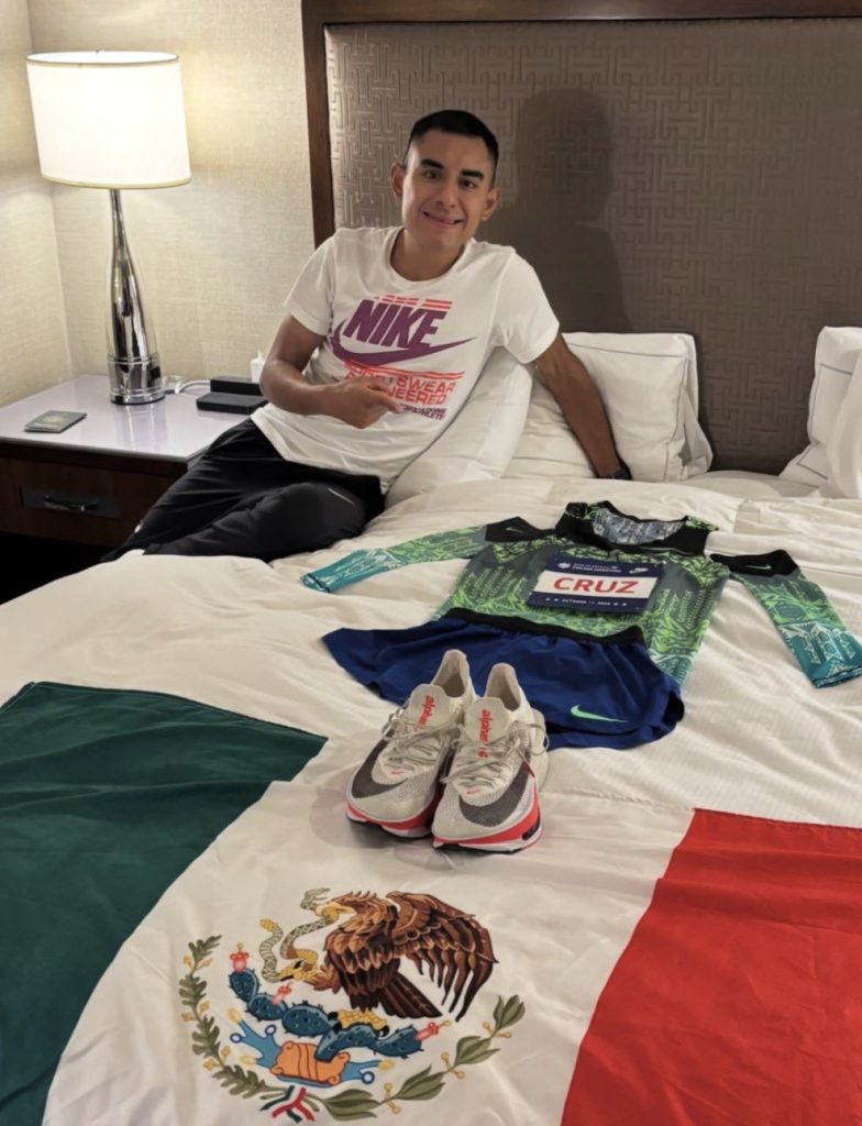 Jorge Luis Cruz antes del maratón