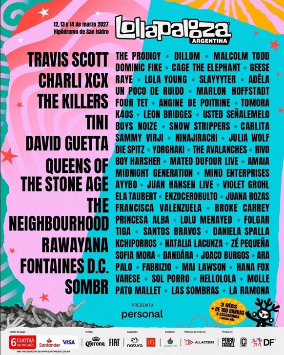 Lineup del Lollapalooza Argentina
