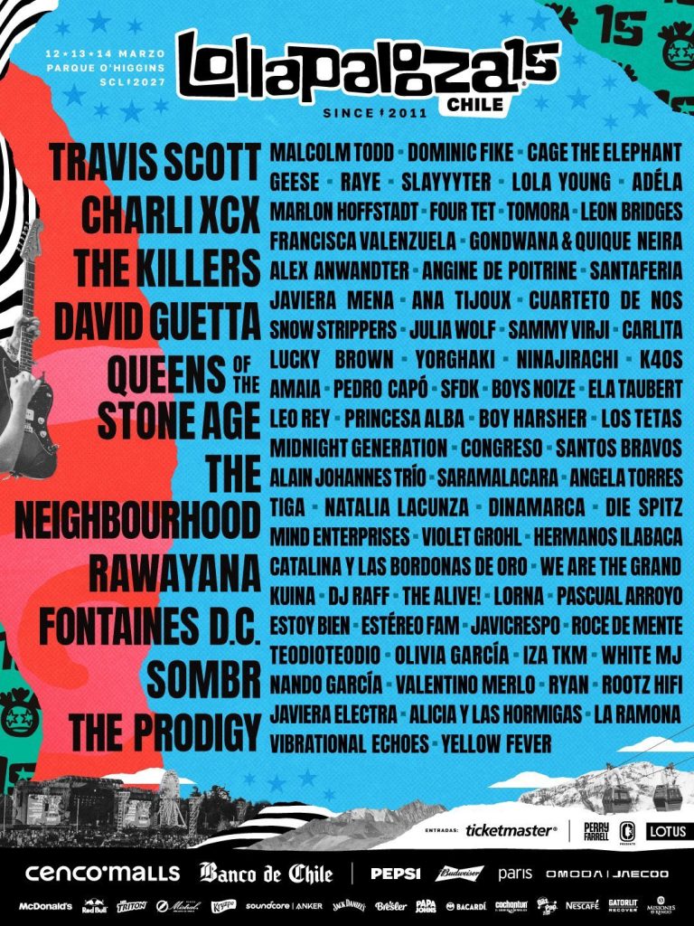 Imagen del Lineup del Lollapalooza Chile