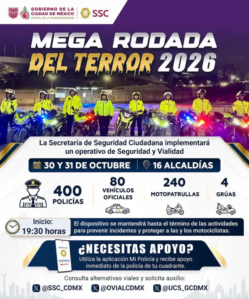 ¿Acamoto, eres tú? Operativo por Megarrodada del Terror 2026 en CDMX