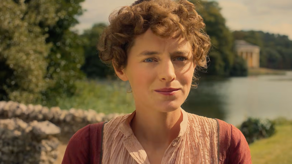 Emma Corrin como Elizabeth Bennet en el tráiler de Orgullo y prejuicio
