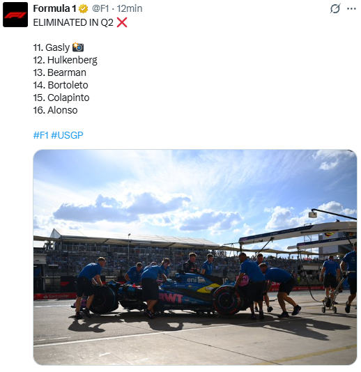 Parrilla de salida del GP de Estados Unidos
