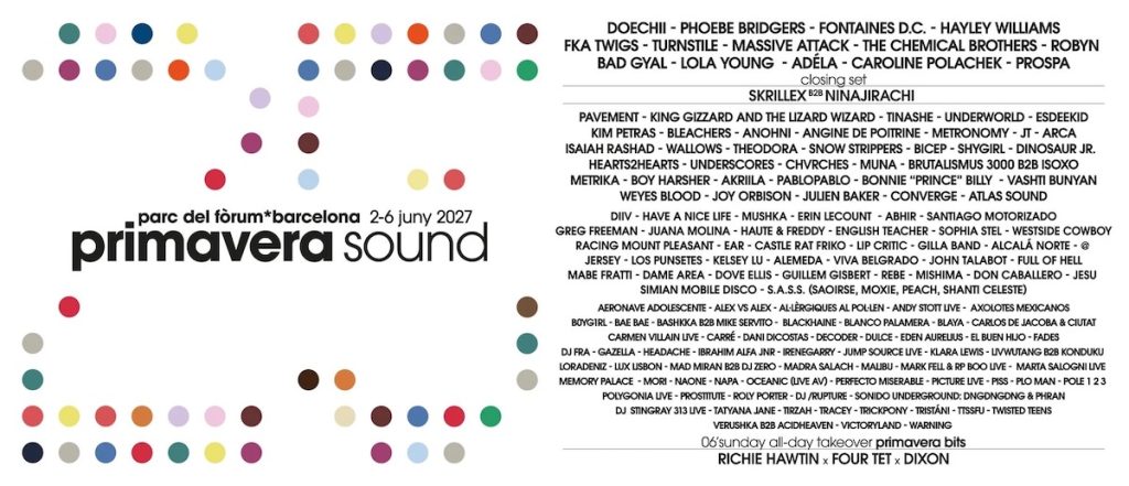 Lineup del Primavera Sound 2027