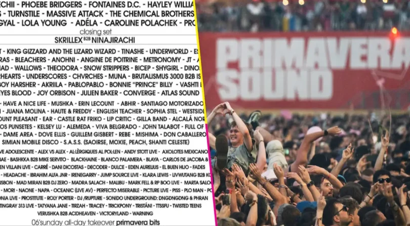 Foto con el lineup del primavera sound 2027