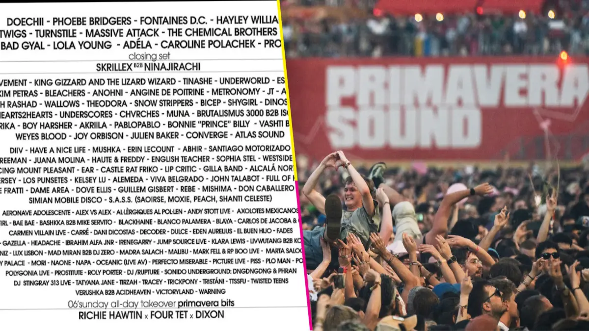 Foto con el lineup del primavera sound 2027