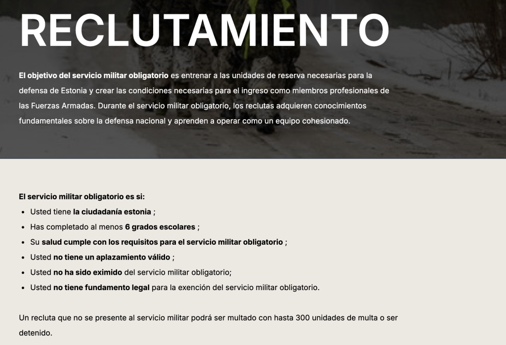 Servicio militar en Estonia