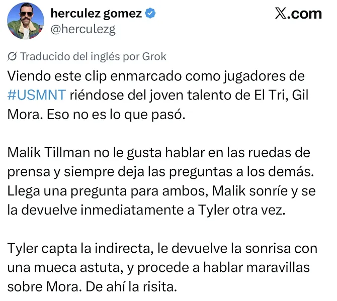 No fue burla: Explican por qué Tyler Adams y Malik Tillman se rieron al hablar de Gil Mora