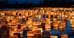 Velas led en el lago de Chapultepec